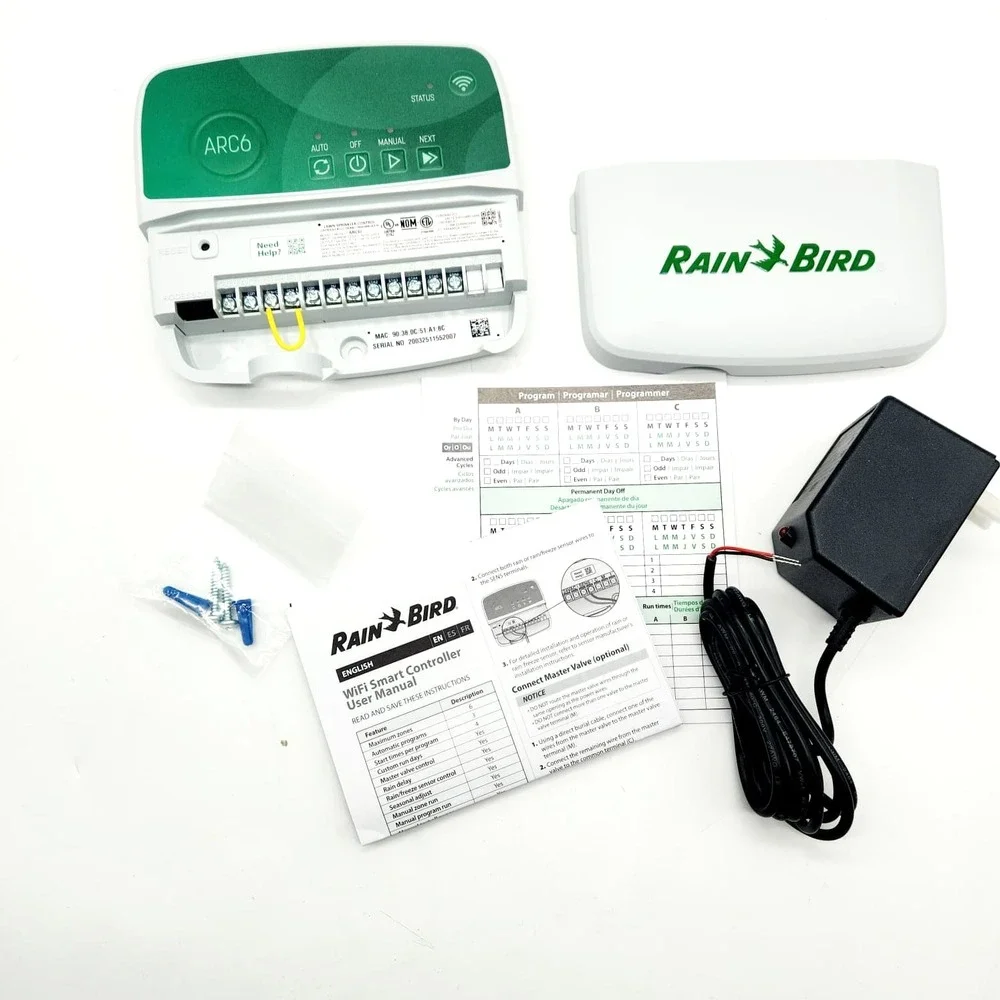 Rain Bird ARC6 Smart Irrigation Timer‎ 6-Zone WiFi Controller Indoor Alexa Ready